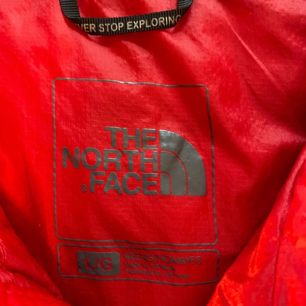 The North Face Mens Thermoball Eco Jacket Red Quilted Puffer Full Zip Large L